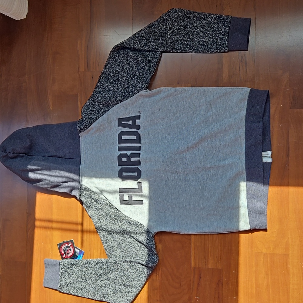 FLORIDA Gray and Black Zip-Up Hoodie